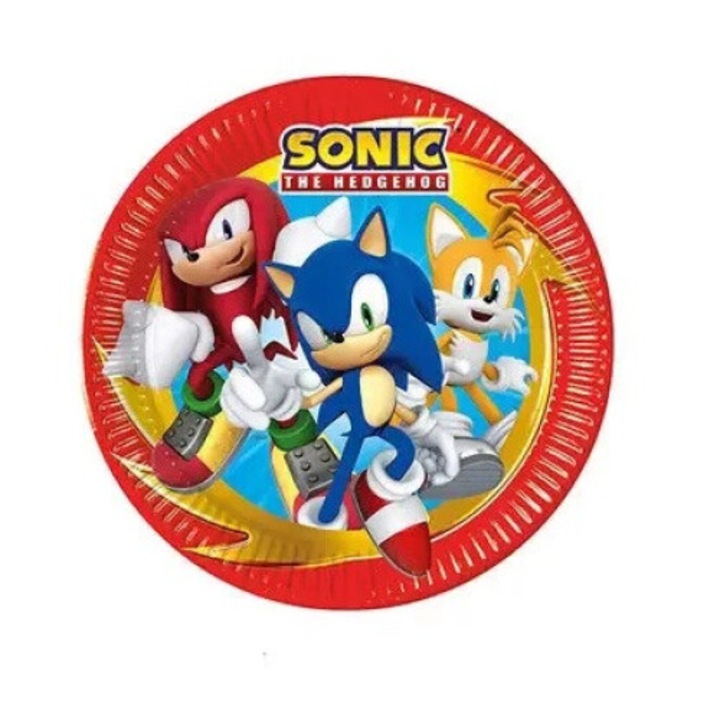 Set 8 farfurii party 23 cm Sonic, Procos