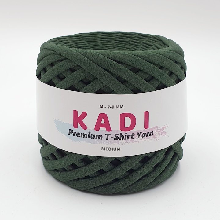 Banda textila pentru crosetat, KaDi Premium Medium, 7-9 mm, 110 m, culoare Army Green