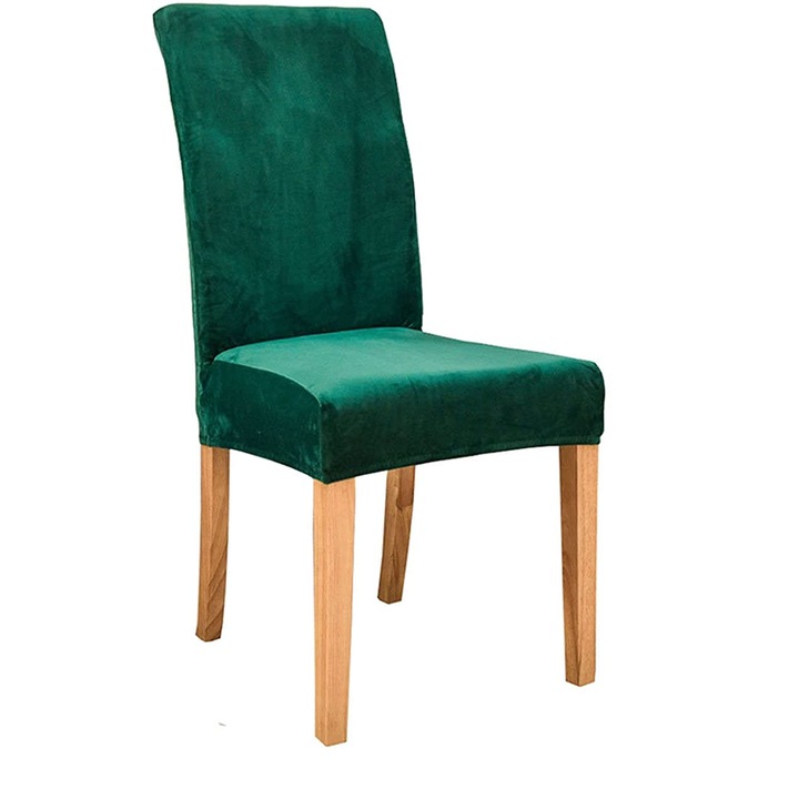 Husa pentru scaun GALAXIA®, elastica universala, din Catifea, Turcoaz