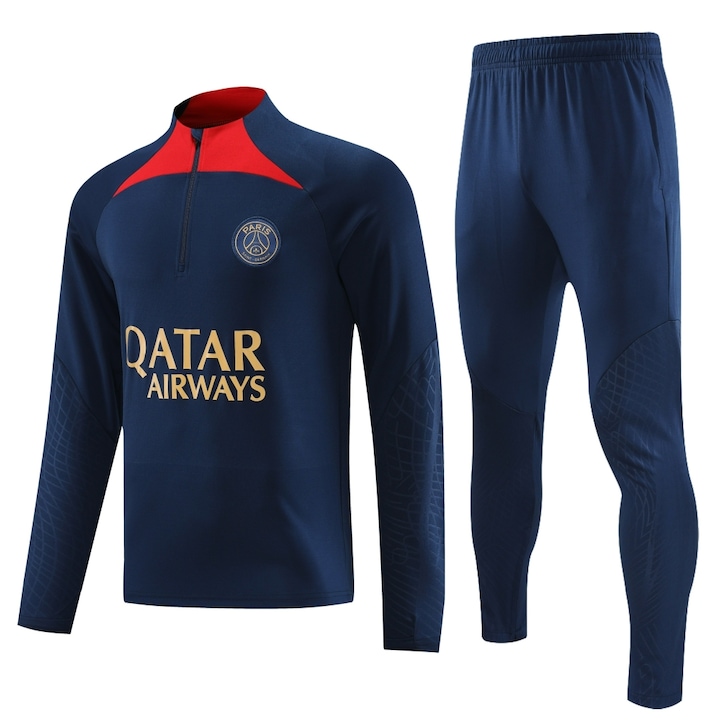 Férfi sportfelszerelés Paris Long Sleeve Football Jersey, Kék