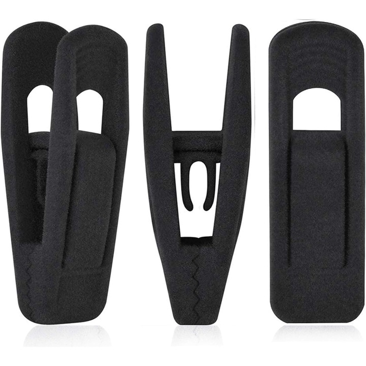 Set 20 clipsuri pentru umerase, Plastic, Negru