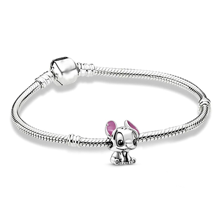 Charm Stitch, Bratara din argint 925 cu Charm Stitch Disney, 18cm, compatibila cu Pandora，Bratara argint fete