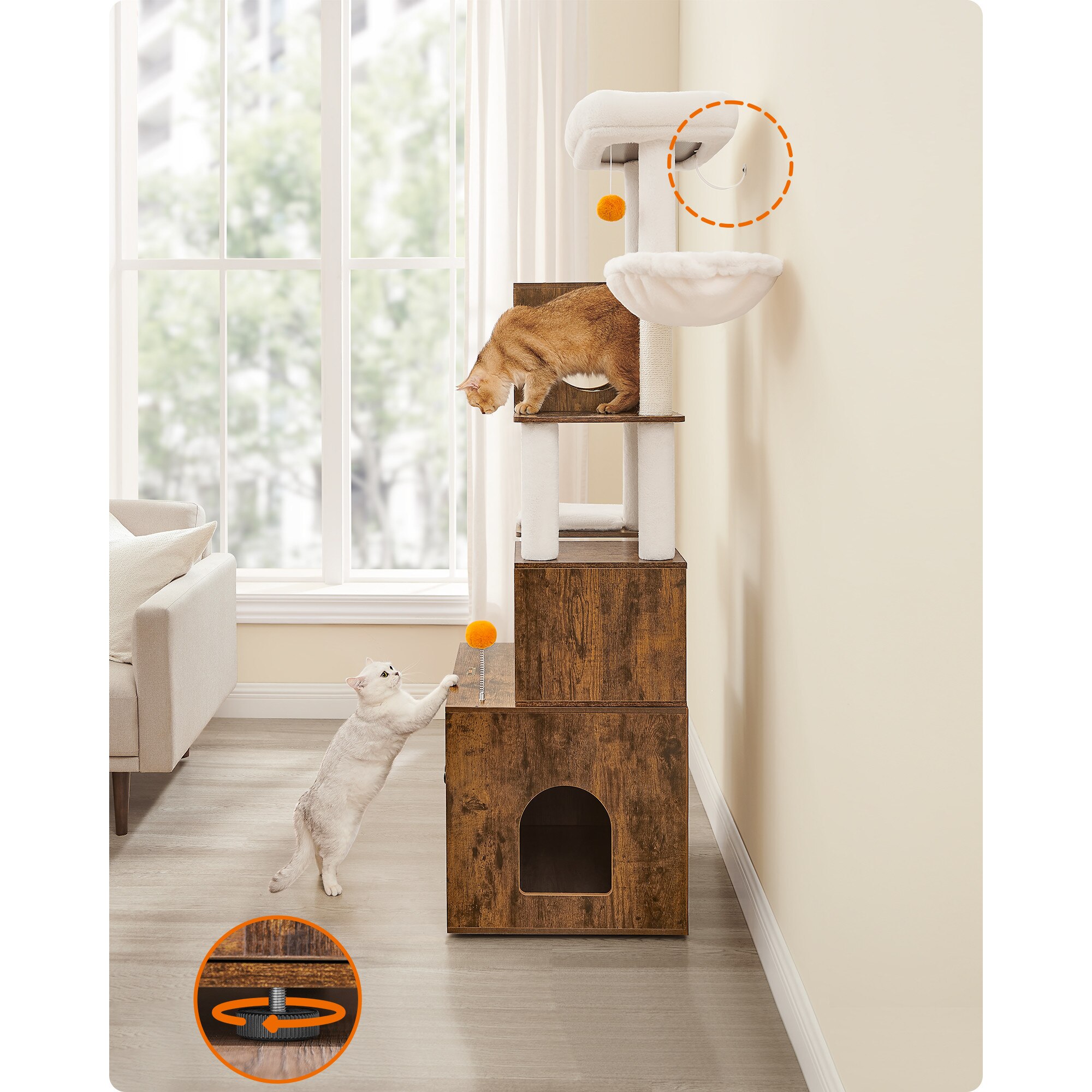 Ansamblu De Joaca Pentru Pisici Feandrea 60 X 52 X 185 Cm Cat Condo