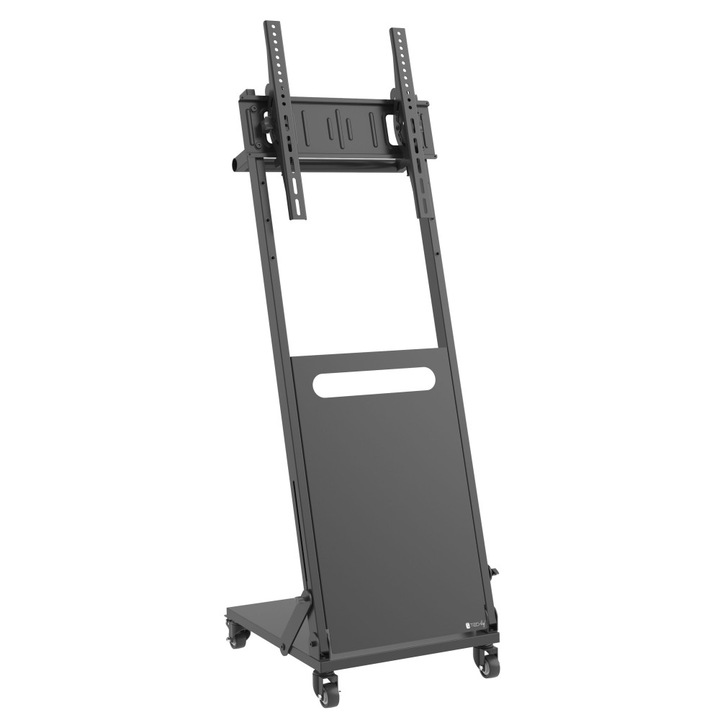 Stand TV mobil pe roti, reglabil, 25-55 inch(64cm-140cm), capacitate sustinere 30KG, Negru, Techly, ICA-TR54