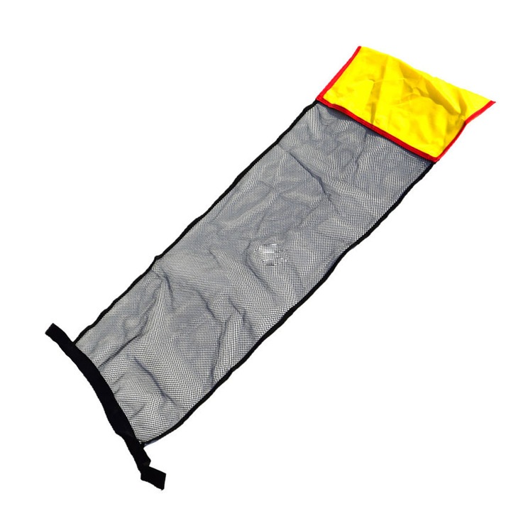 Стол за басейн, текстил, черно/жълто