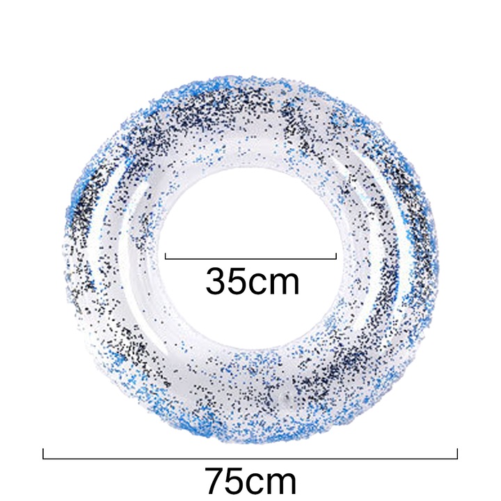 Úszógumi, többszínű, 80 cm, átlátszó flitterekkel