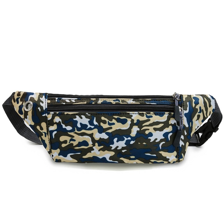 Sporttáska, egyedi modell, vízálló, fejhallgató csatlakozóval, világossárga színű, kompakt méretű.