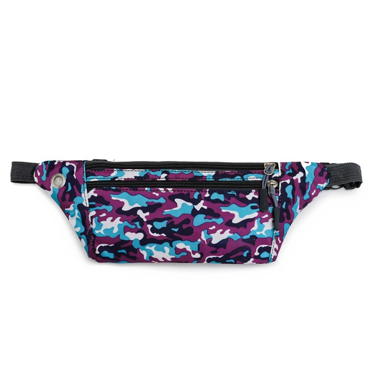 Sport övtáska, terepmintás, állítható pánt, többszínű