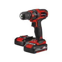 Masina de gaurit si insurubat (bormasina) pe acumulator Einhell Power X-Change TE-CD 18/35 Li +39 (2x2,0Ah), 18 V, 2 acumulatori 2 Ah inclus, 35 Nm, 22 trepte, mandrina 10 mm, 1 viteza, 39 piese