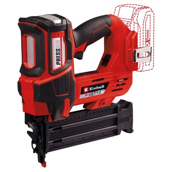 Pistol pentru cuie profesional pe acumulator Einhell Professional FIXETTO 18/50 N Power X-Change, 18 V, 60 de batai/minut, lungime maxima a cuielor de 50 mm, reglaj de adancime, 500 de cuie, fara acumulator/incarcator