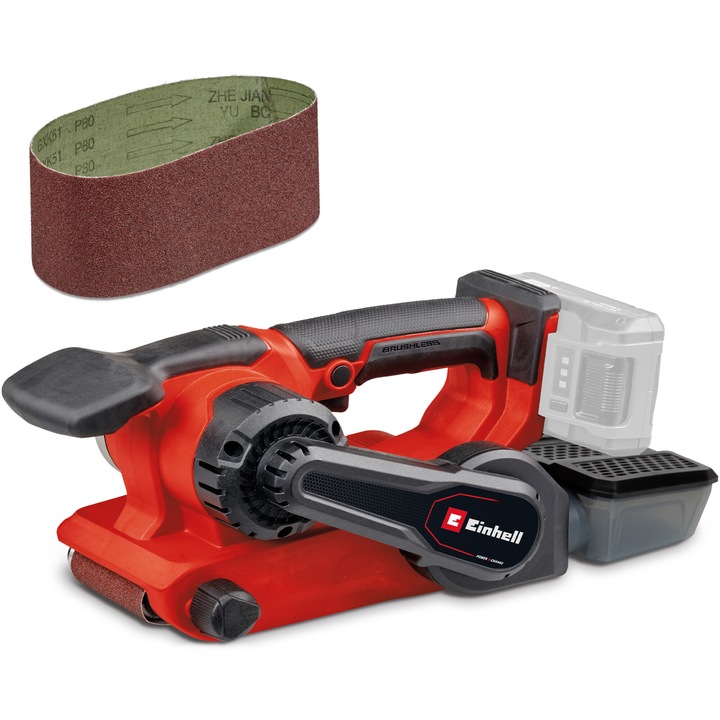 Акумулаторен лентов шлайф Einhell Power X-Change TP-BS 18/457 Li BL- Solo, 18 V, Шлифовъчна повърхност 126 x 75 мм, Размер на лентата 457 x 75 мм, Без батерия/зарядно устройство
