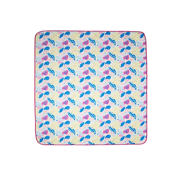 Плажно одеяло QttvbTna, сгъваемо, преносимо, трислойна изолация, водоустойчиво, многоцветно, за къмпинг и плаж