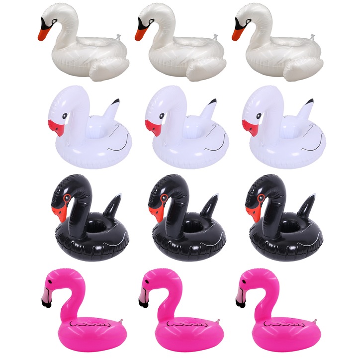 12 db felfújható italtartó készlet, QttvbTna, tartós PVC, hordozható kivitel, többszínű