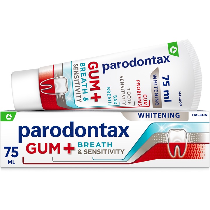Паста за зъби Parodontax, Gum+ Breath & Sensitivity Whitening, 75 мл