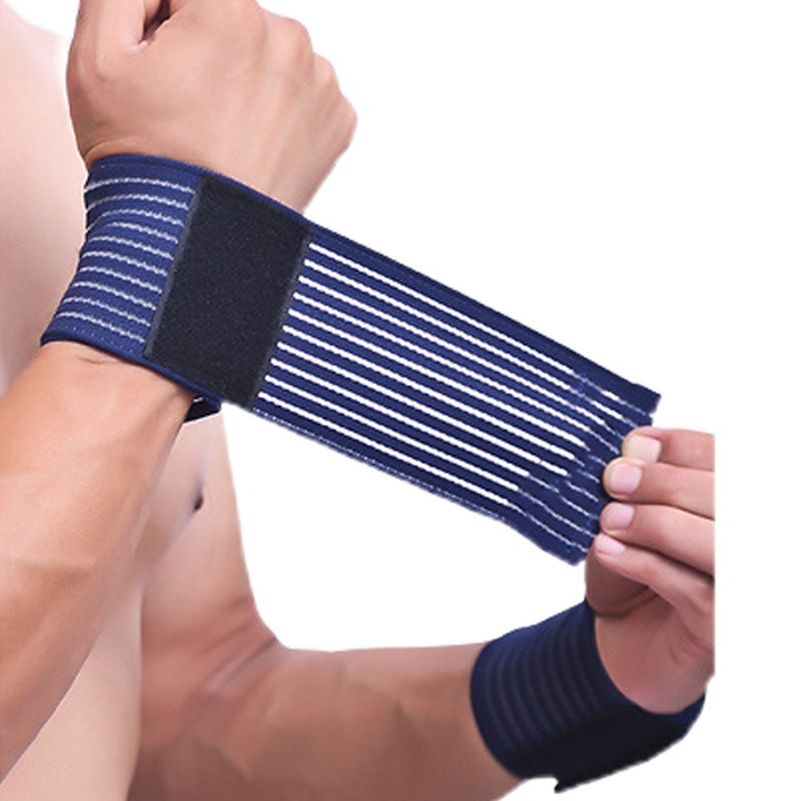 QttvbTna превръзка за китка, комплект от 2 части, полиестер, синя 40x8,5см