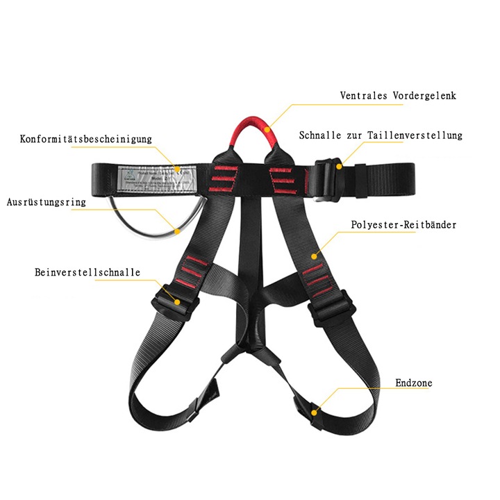 Сбруя за катерене, JeiibrZui, черна