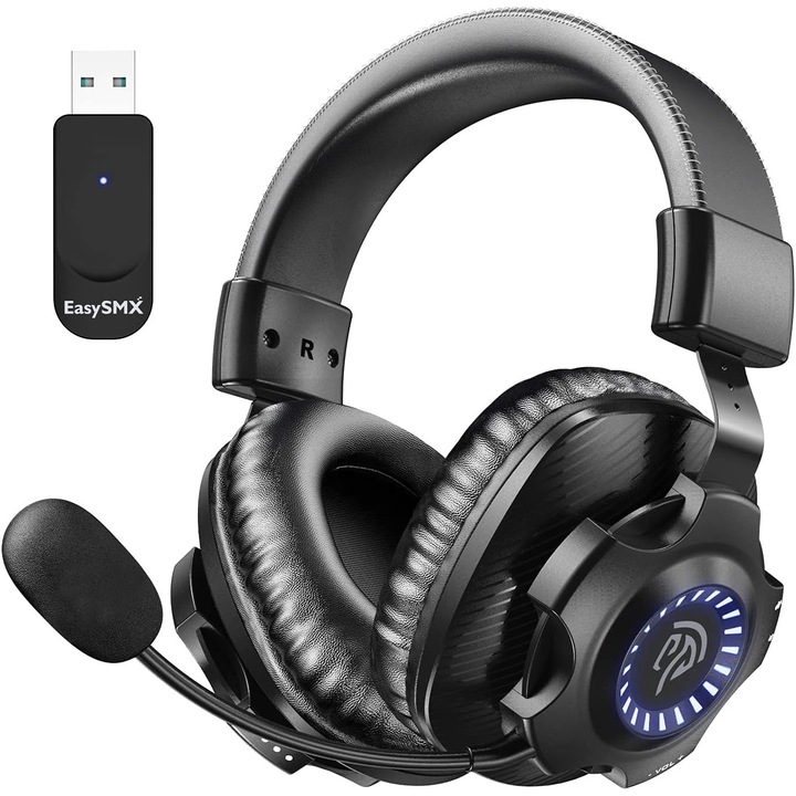 Casti gaming wireless, EasySMX, Bluetooth, Cu microfon, Negru