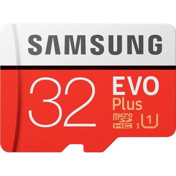 Card de memorie Samsung Micro-SDHC EVO Plus 32GB, Class 10, UHS-I + adaptor SD Card de memorie Samsung Micro-SDHC EVO Plus 32GB, Class 10, UHS-I + adaptor SD