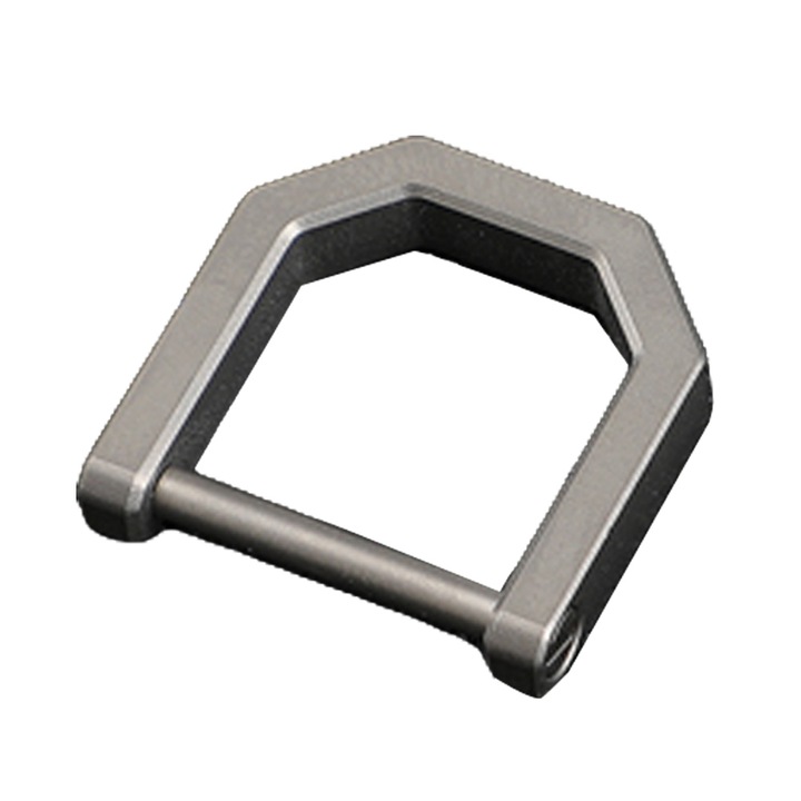 QttvbTna titánötvözet D gyűrű, csavaros zár, barkács, ezüst