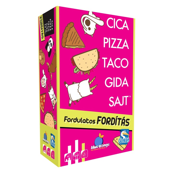 Gémklub Cica, pizza, taco, gida, sajt fordulatos fordítás