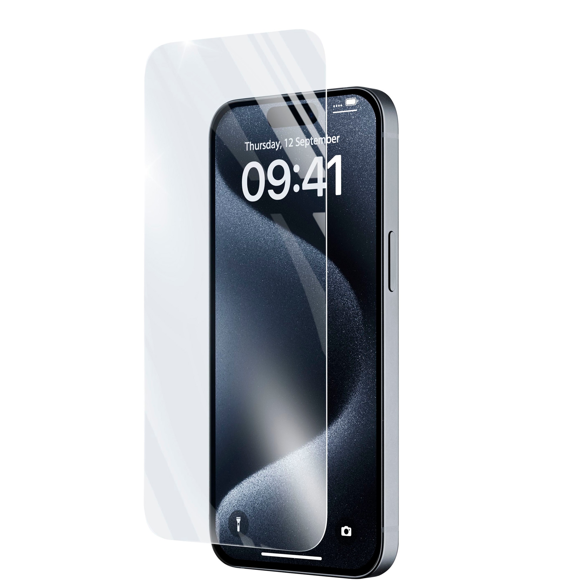 Folie de protectie din Sticla Cellularline pentru iPhone 15/15 Pro TEMPGLASSIPH15