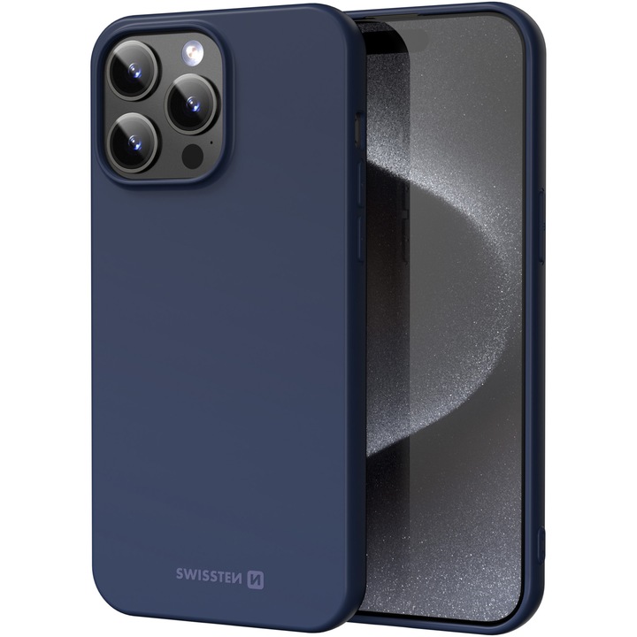 Калъф Swissten Soft Joy, За iPhone 15 Pro Max, Син