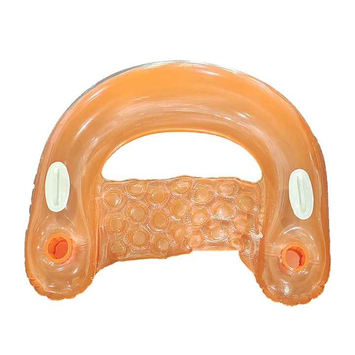 Felfújható medenceszék pohártartókkal, QttvbTna, PVC, narancs, 95x80cm