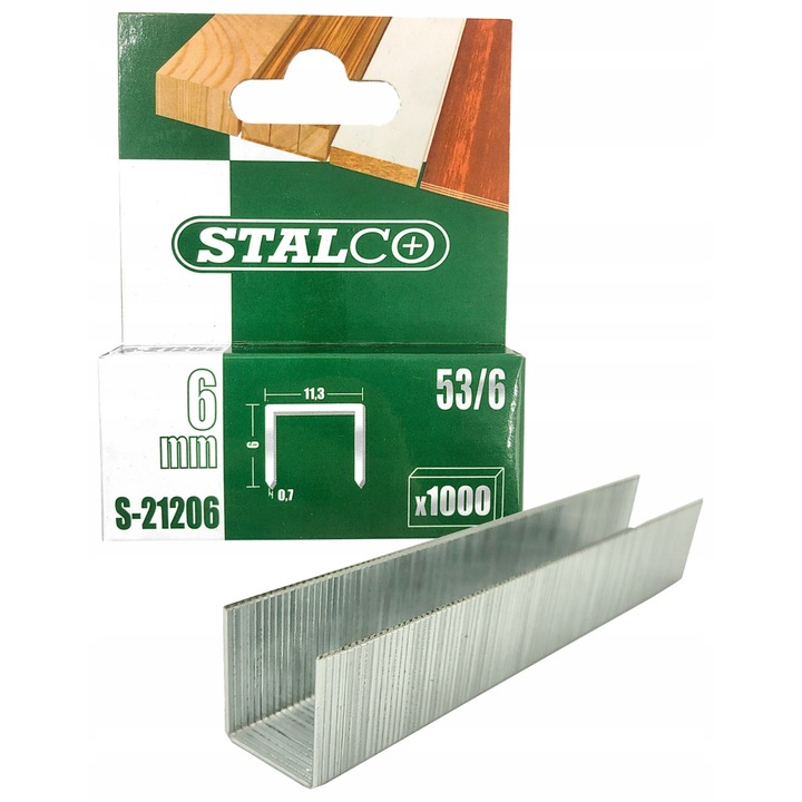 Комплект 1000 телчета за тапицерия, Stalco, стомана, 6 мм, сребро