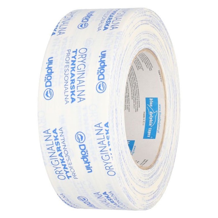 Ragasztószalag, vakoláshoz 30 napos vakolószalag, kék delfin, polietilén, 48 mm x 50 m, fehér