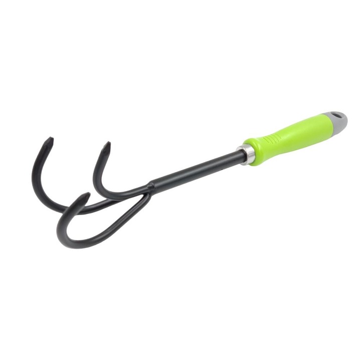 Cultivator pentru gradina, Stalco, Otel, 340 mm, Negru/Verde