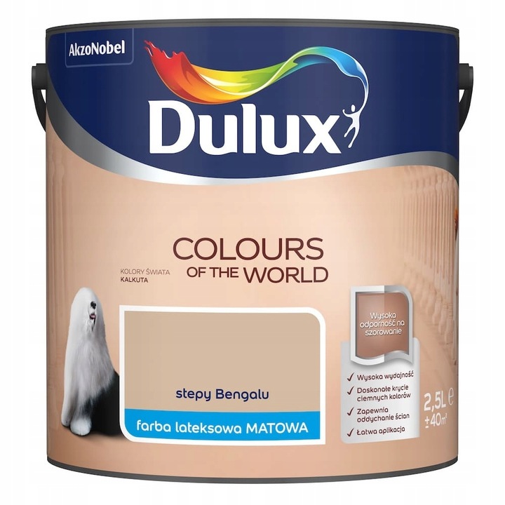 Боя на латексова основа, Dulux, 2.5л, Тъмно бежова