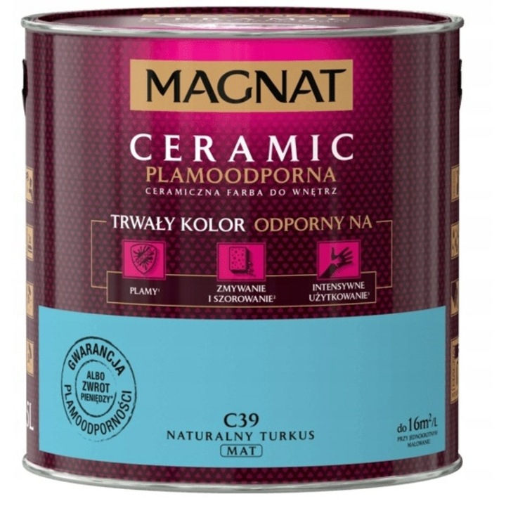 Vopsea ceramica, Magnat, Natural turquoise, 2.5L