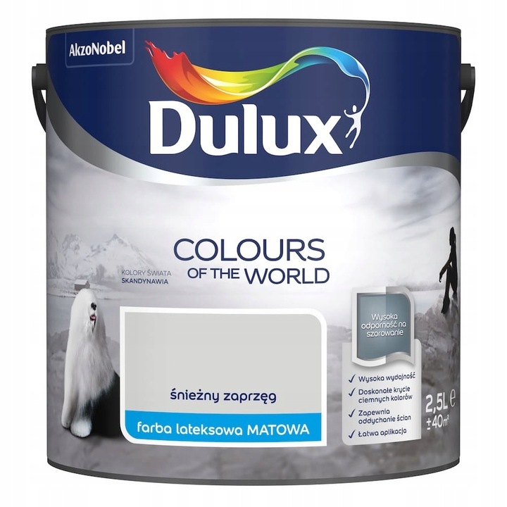 Латексова боя, Dulux, Matte, Snow Sled, 2.5 L, Сив