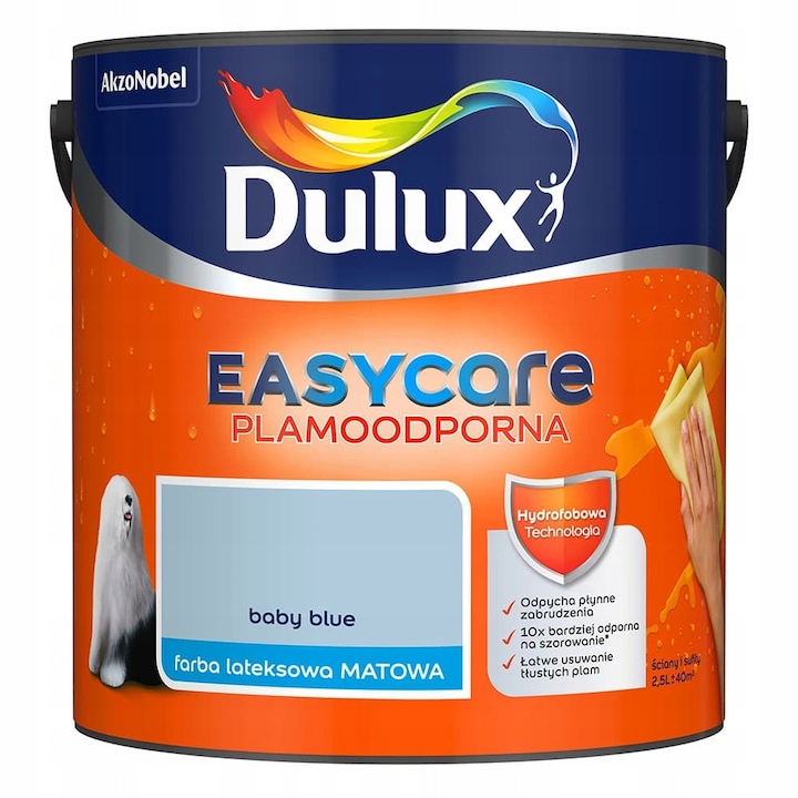 Vopsea EasyCare rezistenta la pete, Dulux, Baby Blue, 2.5L