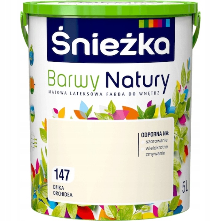 Vopsea latex pentru interior, Sniezka, Barwy Natury, 5L, culoare: Dzika Orchidea, rezistenta la stergere
