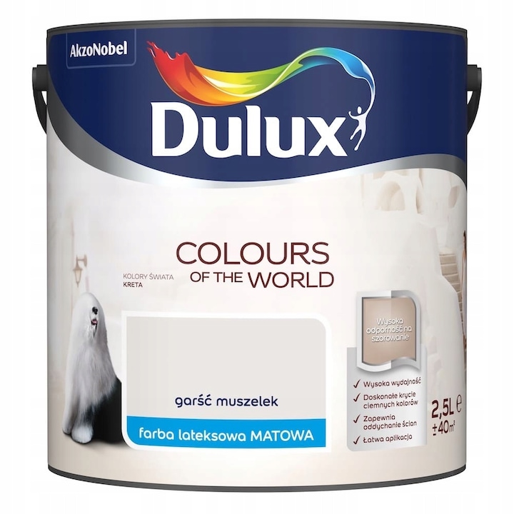 Матова боя, Dulux, Colors of the World, Garsc Muszelek, Бежово, 2,5 л
