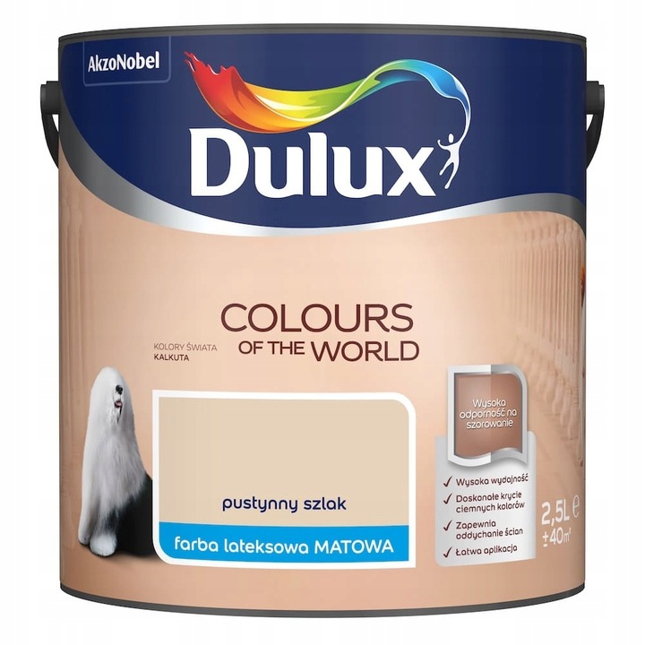 Миеща се боя DULUX Colors of the World, Mat, Desert, 2.5L