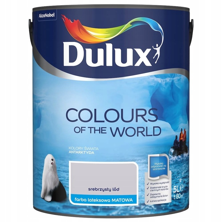 Латексова боя, Dulux, Silvery Ice Matte, 5 L, Сива