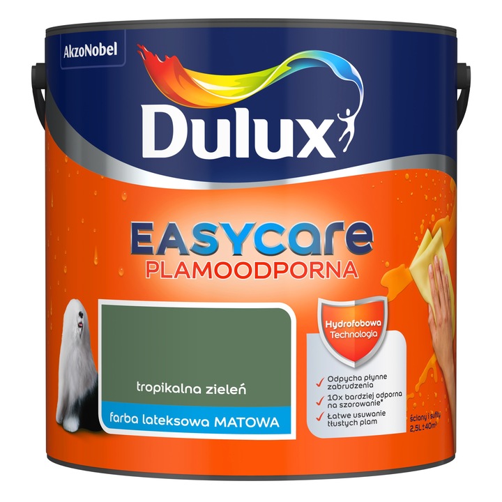 Festék, EasyCare, Dulux, Trópusi zöld matt, 2.5L