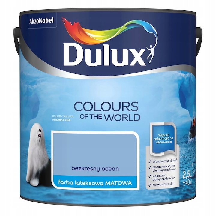 Латексова боя Colours of the World, Dulux, Endless Ocean, 2.5L, Blue mat