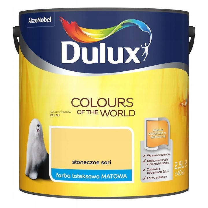 Латексова боя, Dulux, 2,5 л, бързосъхнеща, жълта