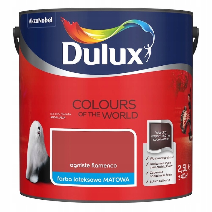 Декоративна боя, Dulux, 2,5 л, Червена