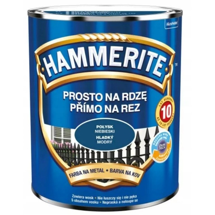 Dekoratív festék, Hammerite, 2.5 l, Kék