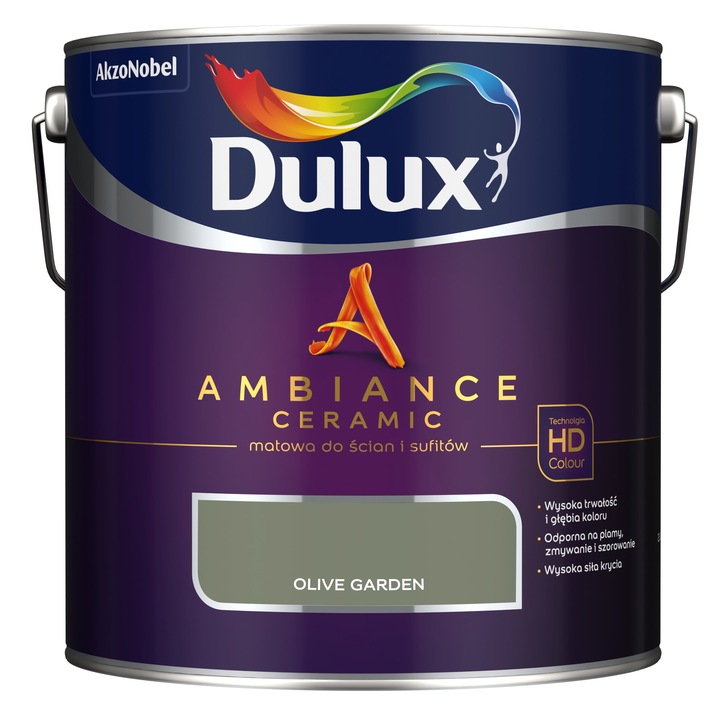 Ambiance dekoratív kerámiafesték beltéri használatra, Dulux, Olive Garden, 2.5 L, Szürke