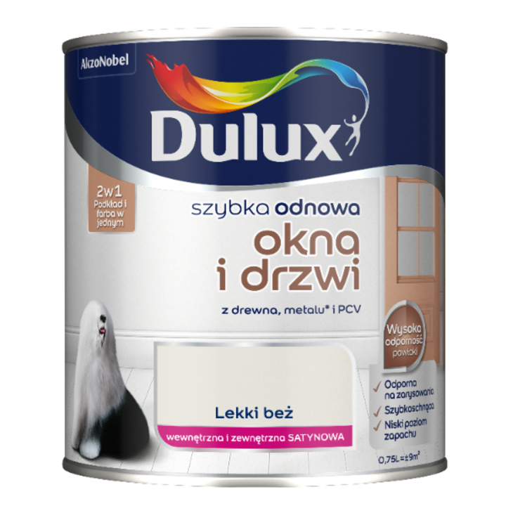 Festék ablakokra/ajtókra, Dulux, Világos bézs, 0,75 l