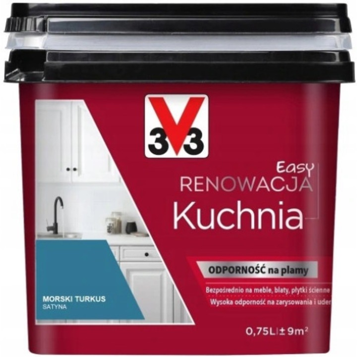 Vopsea pentru bucatarie, V33, Easy Renovation, 0.75 l, Sea Turquoise