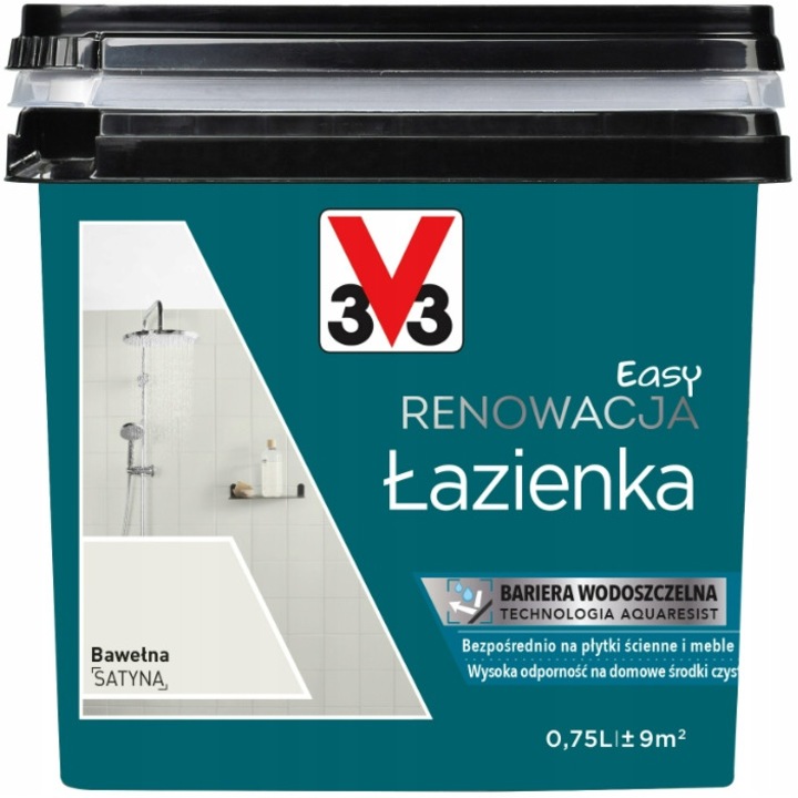Vopsea pentru baie, V33, Easy Renovation, Cotton, 0.75L