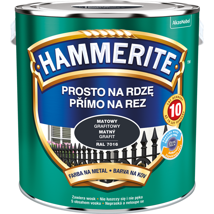 Боя за метал, Hammerite, 2.5 L, Matt graphite