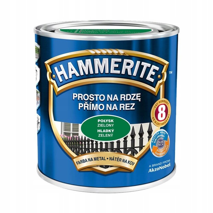 Vopsea pentru metale, Hammerite, 0,7 l, Verde