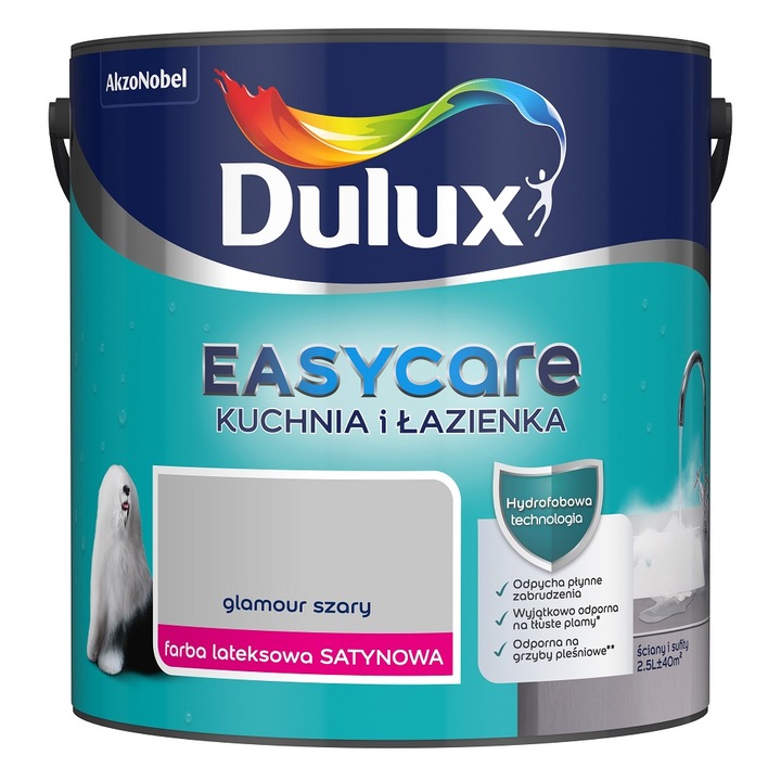 Vopsea pentru baie, Dulux, Gri, 2.5 l
